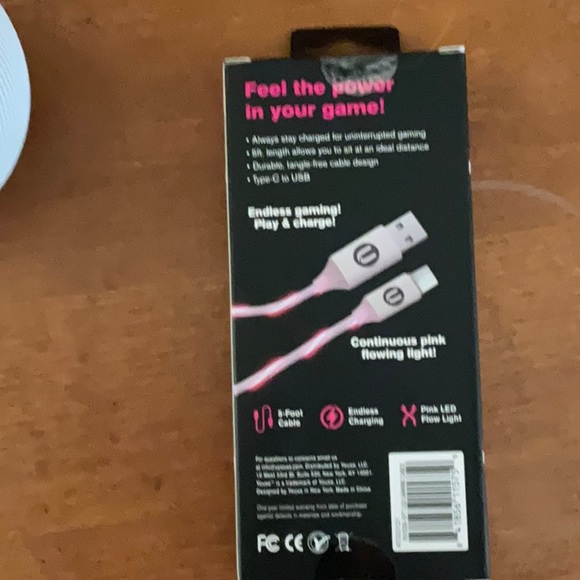 Pink LED type C to USB gaming cable 5ft - Picture 2 of 4